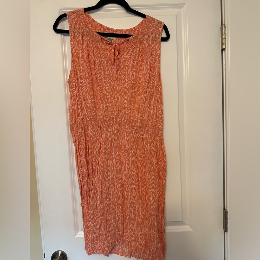 Ann Taylor Loft orange patterned dress